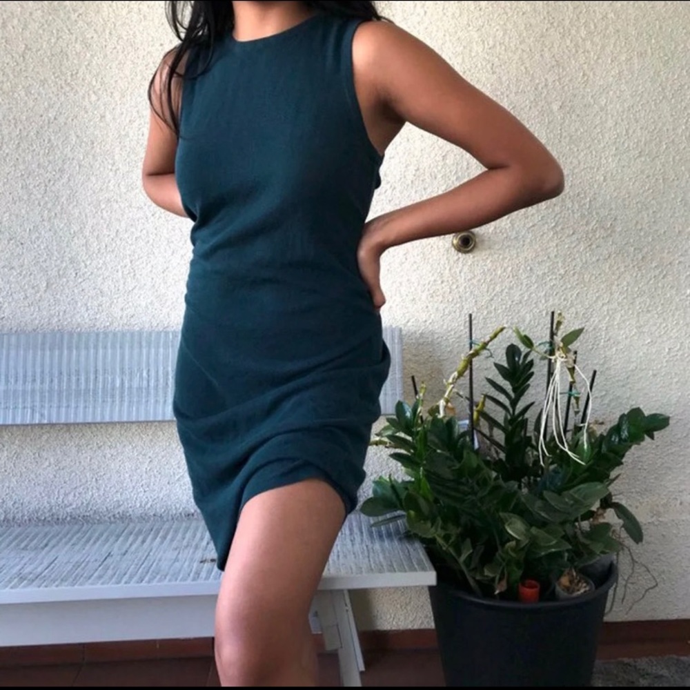 Green midi dress